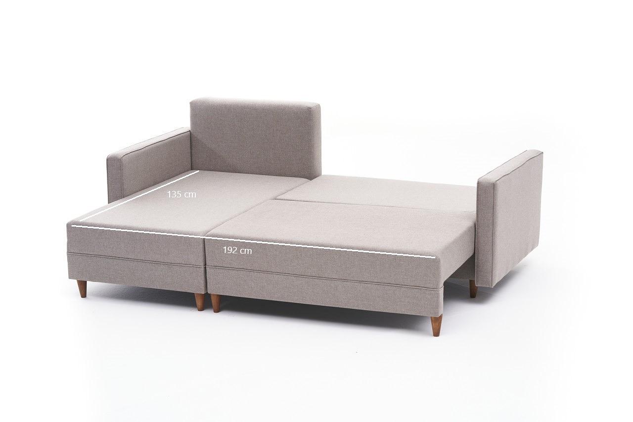 Aydam Schlafsofa Récamiere Links Creme 5
