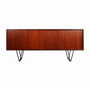 Vintage Sideboard Teakholz Metall Braun 1970er Jahre 0