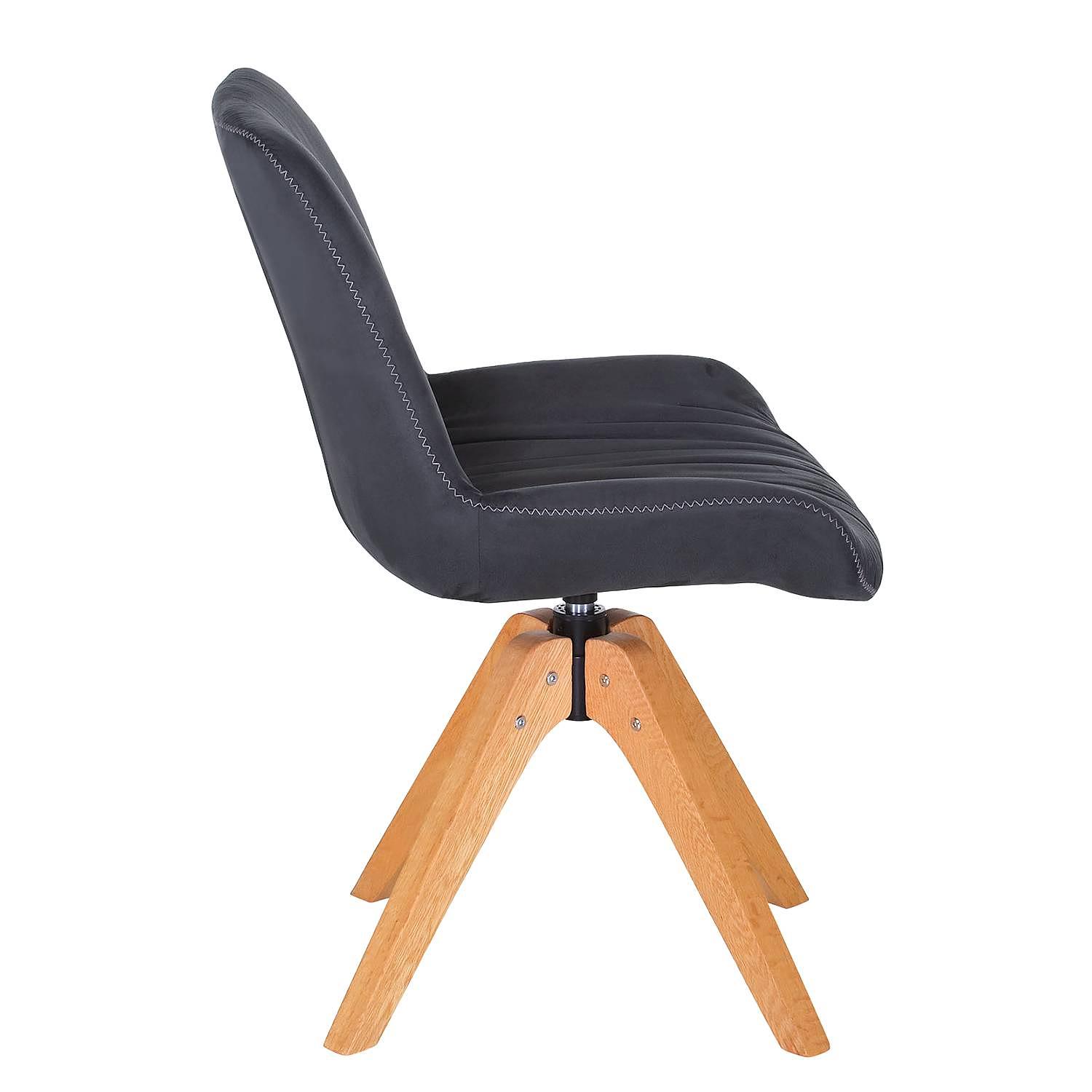 2x Wilbur Swivel Armchair Microfiber Oak Grey 3