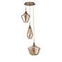 3-Flammig Pendelleuchte Mia Glas Stahl Beige 1