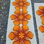 Vintage x2 Läufer Teppiche Wolle Orange 70er Jahre 2