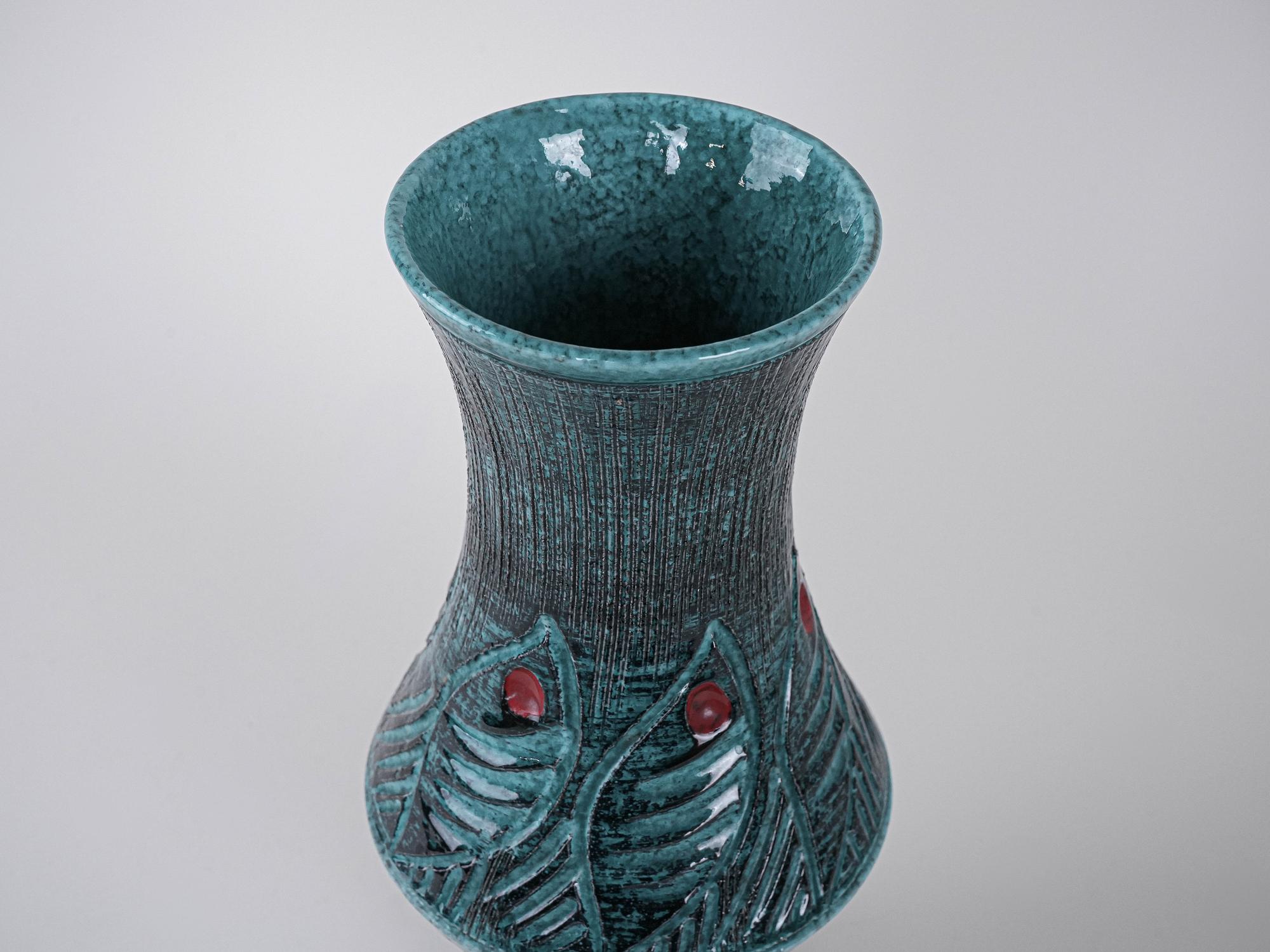 Keramikvase Fat Lava 1960er Jahre 4