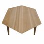Hexagonaler Couchtisch hochwertiges Holz 75cmx75cm 2