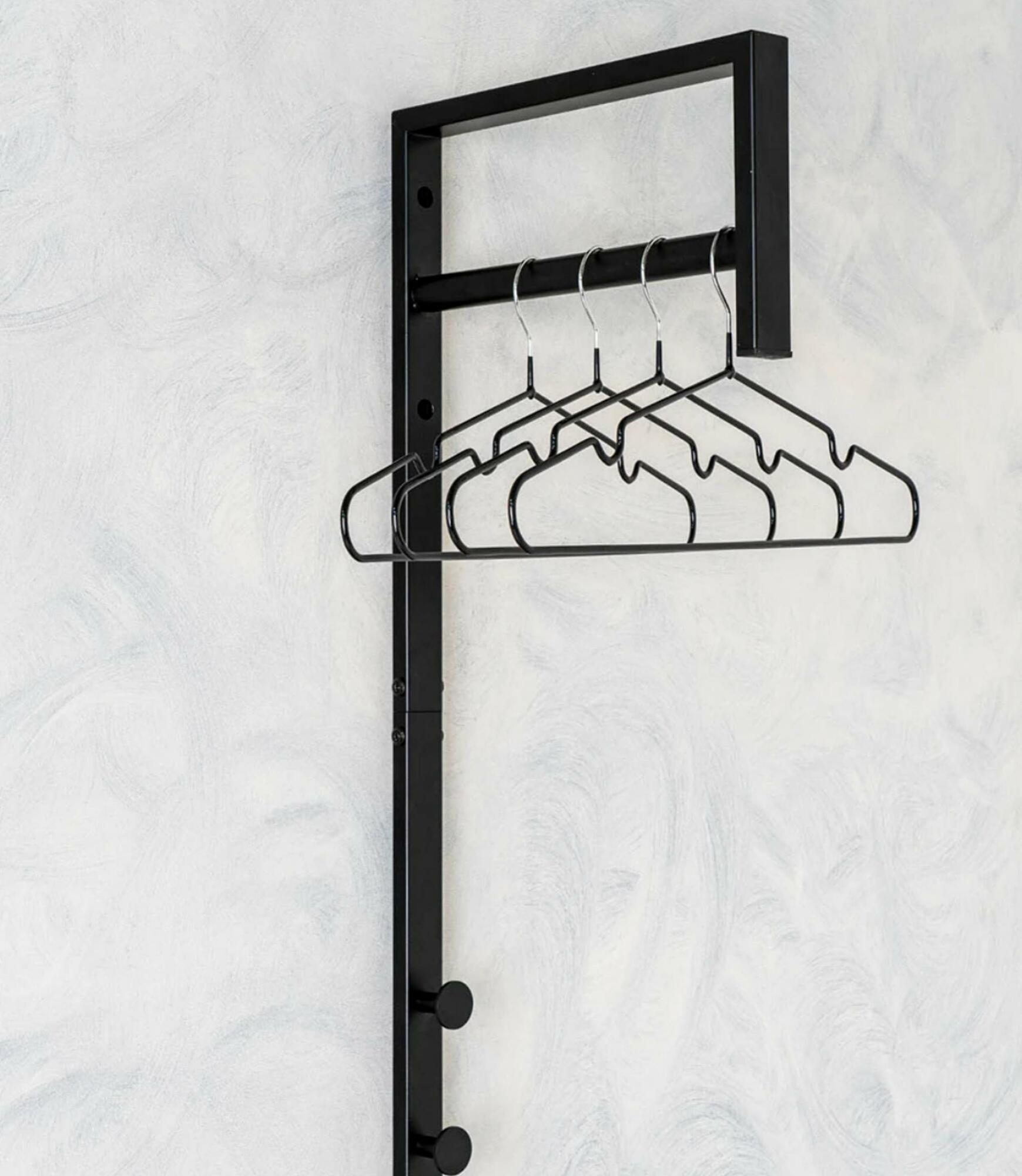 Wandgarderobe Metall Schwarz 1