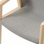 Armchair Woven Fabric Solid Ash Light Grey 8