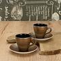 4x Golden Days Espressotassen-Set Steinzeug Schwarz Gold 4