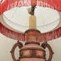 Vintage Table Lamp Ceramic Textile Multicolor 1970s 4