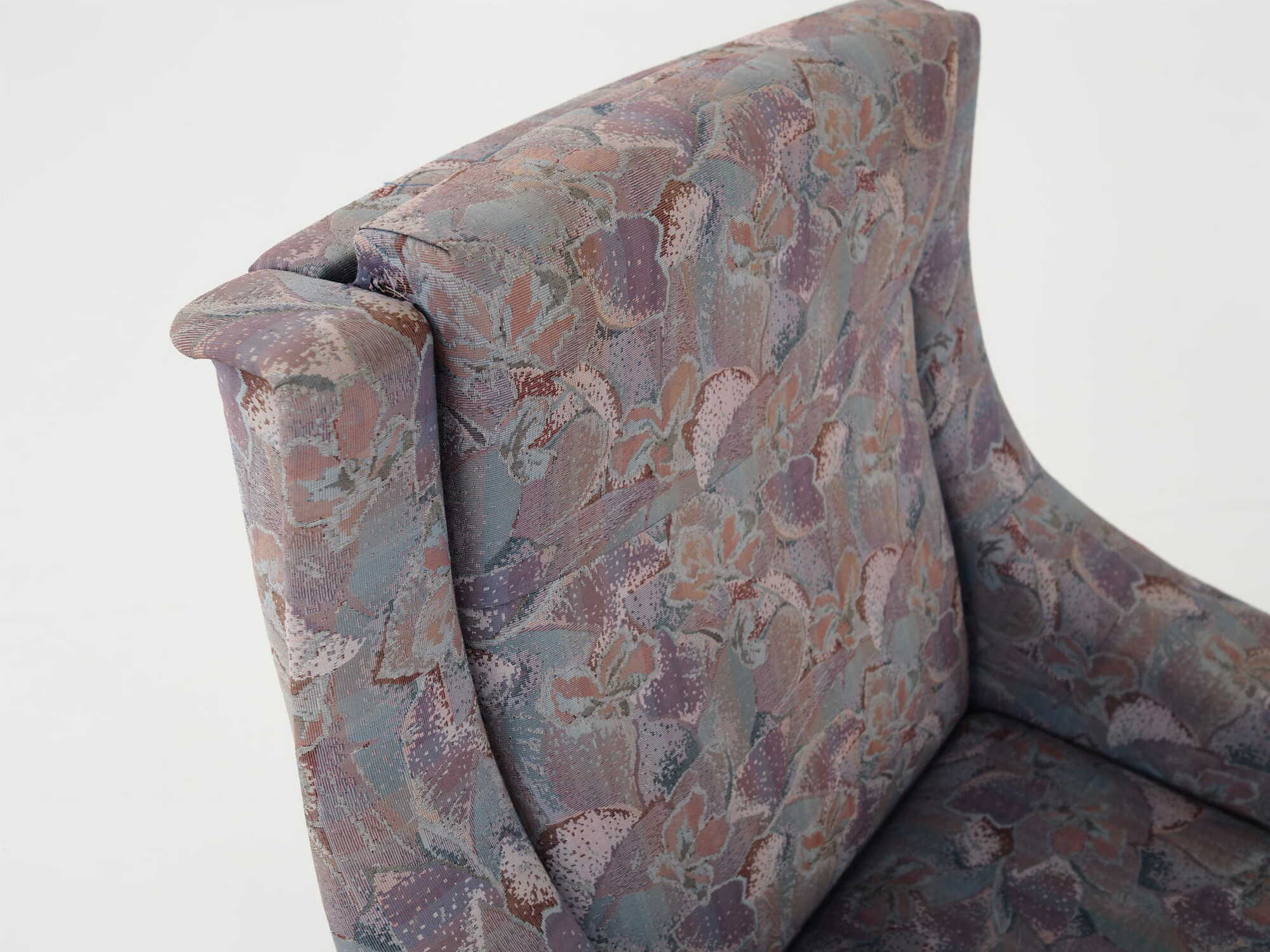 Vintage Sessel Buchenholz Textil Violett 1960er Jahre 8