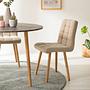2x Polsterstuhl Doskie II Leinen Eiche Massiv Beige 2