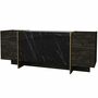 Sideboard Holz Schwarz Marmoroptik 3