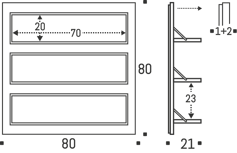 Fläpps Wall Shelf Wood Black 80 x 80cm 7