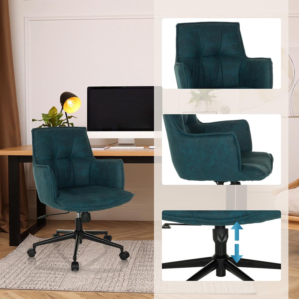 SOLAO LIFE Office Chair Swivel Fabric Dark Blue 2