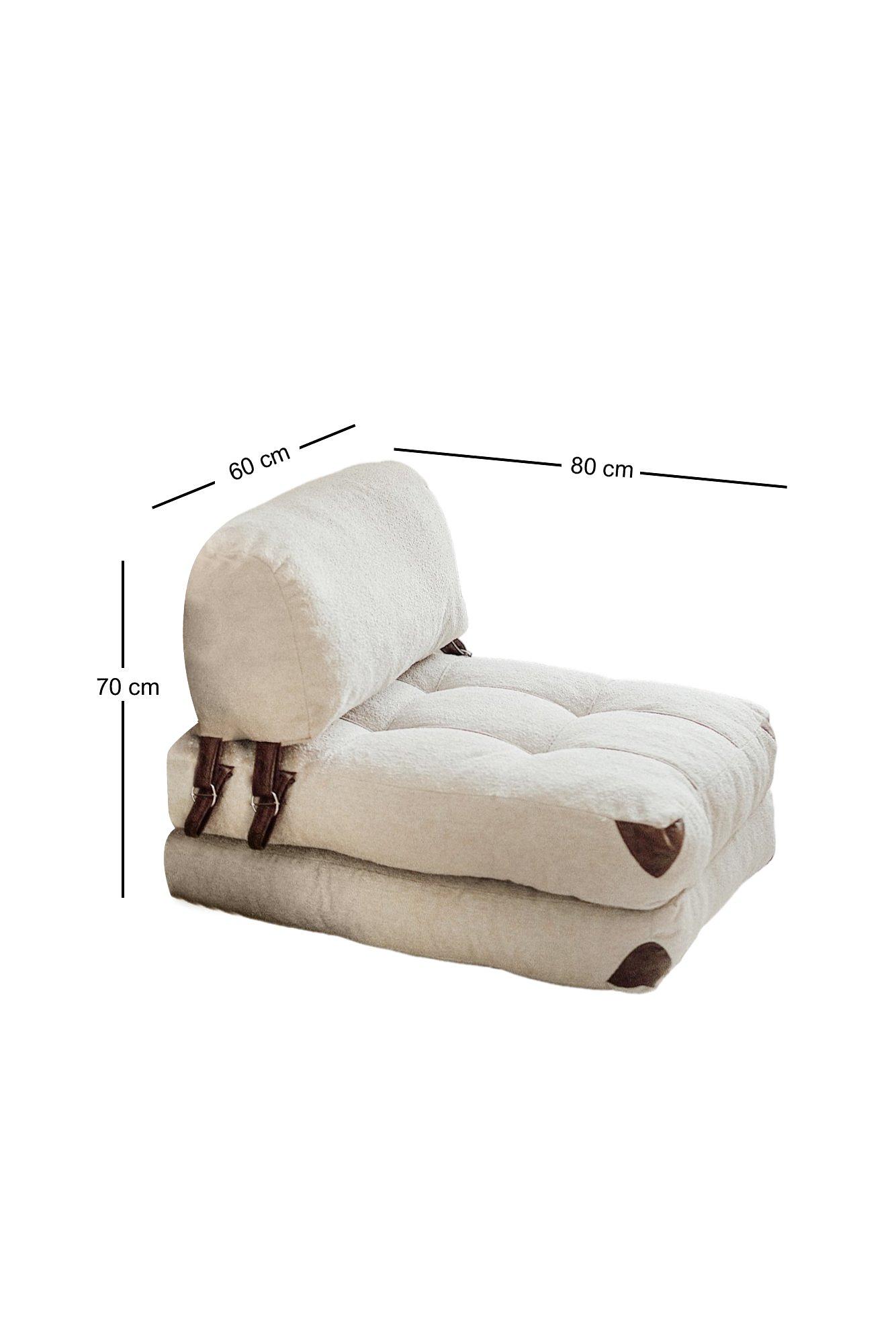 Fold Teddy Sleeper Sofa 1-seater Cream 8