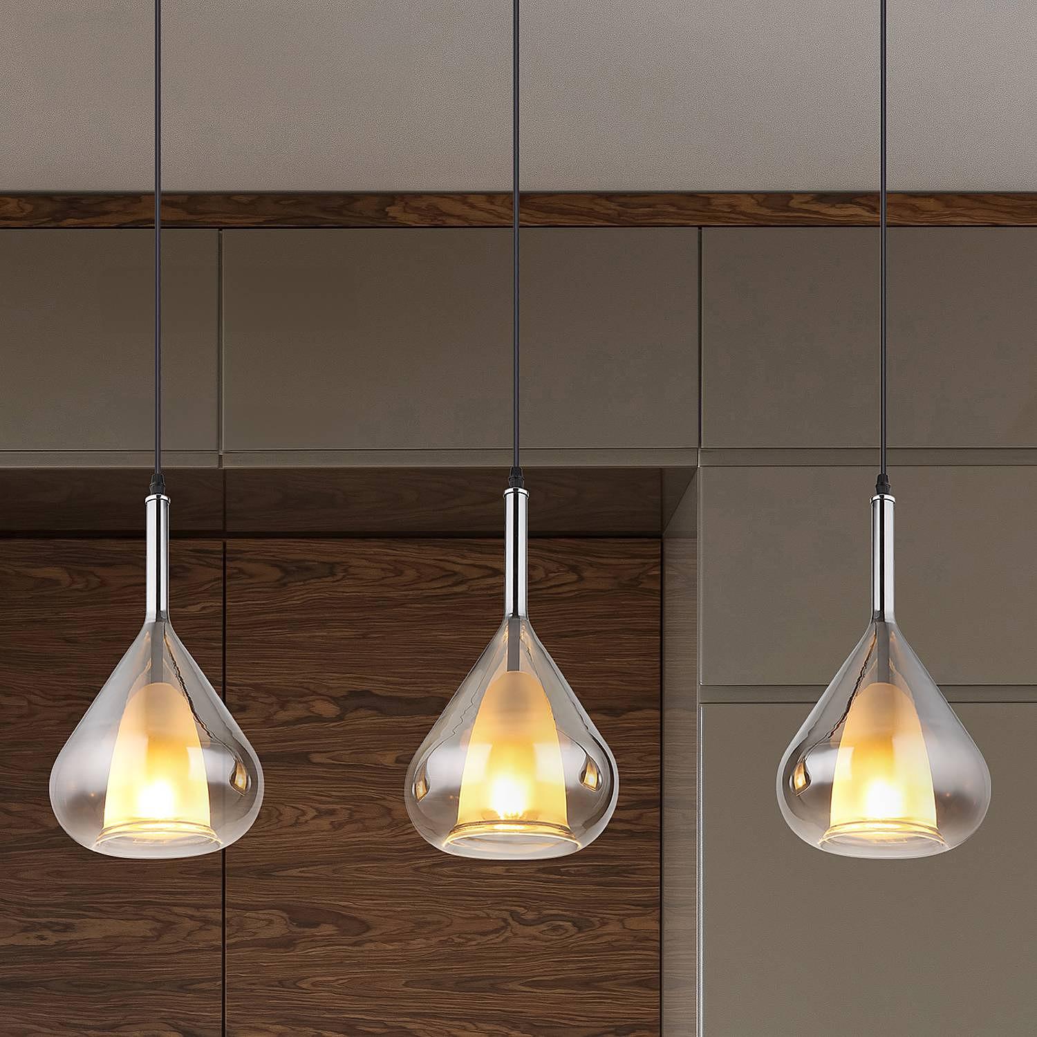 Pendelleuchte Geeky Farbglas Eisen Flammenanzahl: 3 0