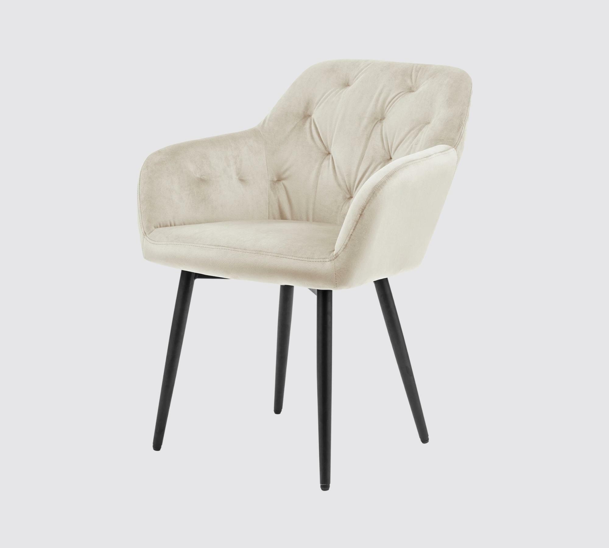 Armlehnstuhl Samt Creme 0