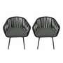 2x Gartenstuhl Metall Textil Schwarz 1
