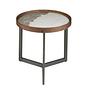 Round coffee table marble steel 1