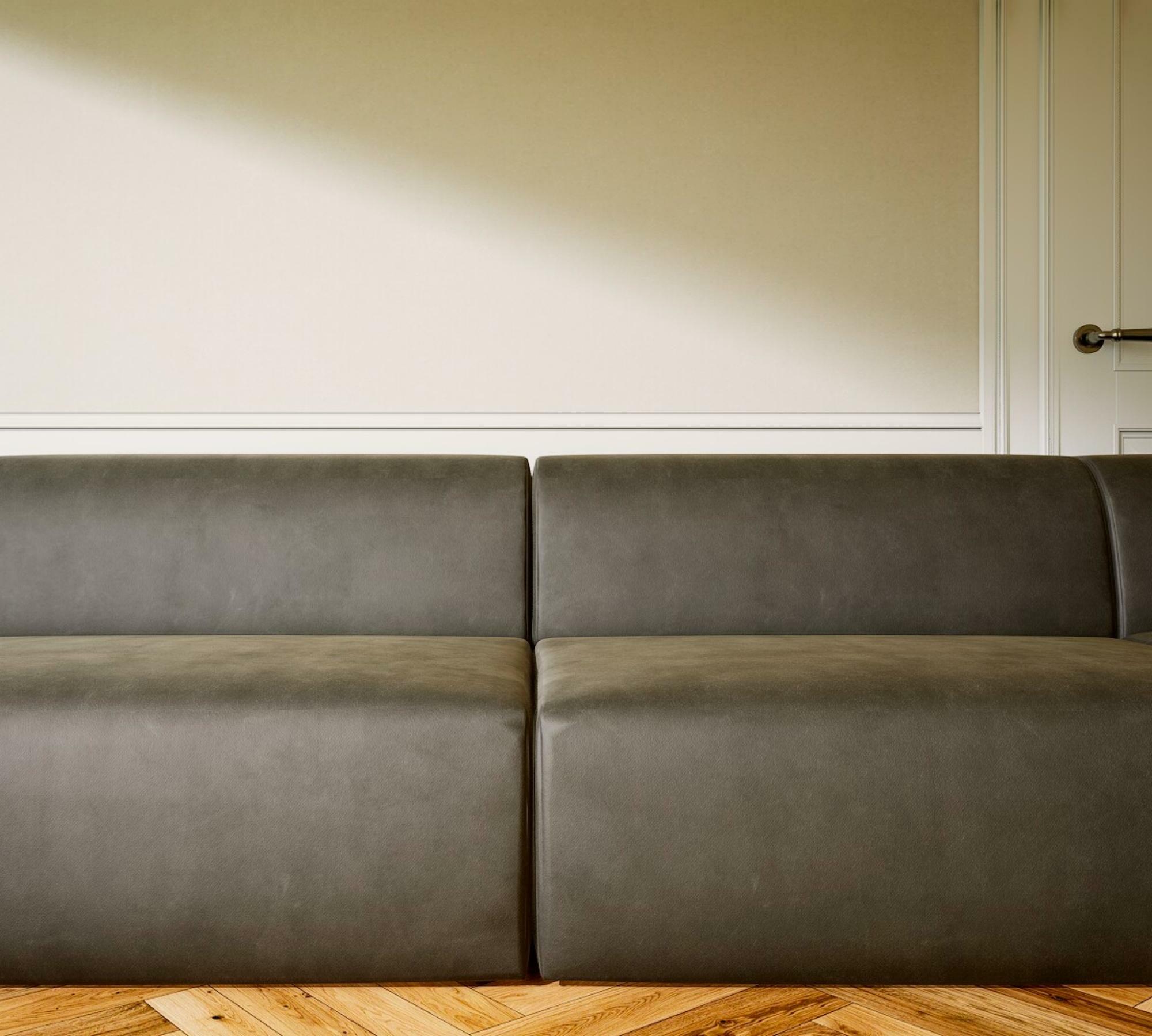 Pyllow Sofalandschaft Samt Taupe Grau 6