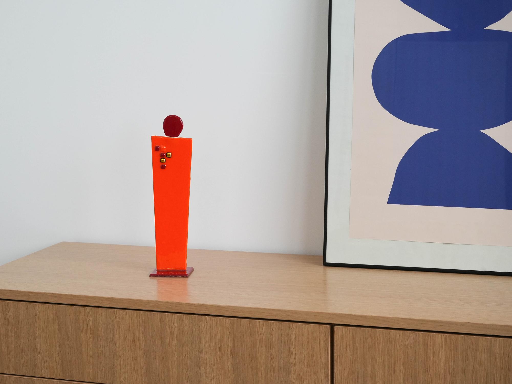 Geometrische Figur Orange 1970er Jahre 1