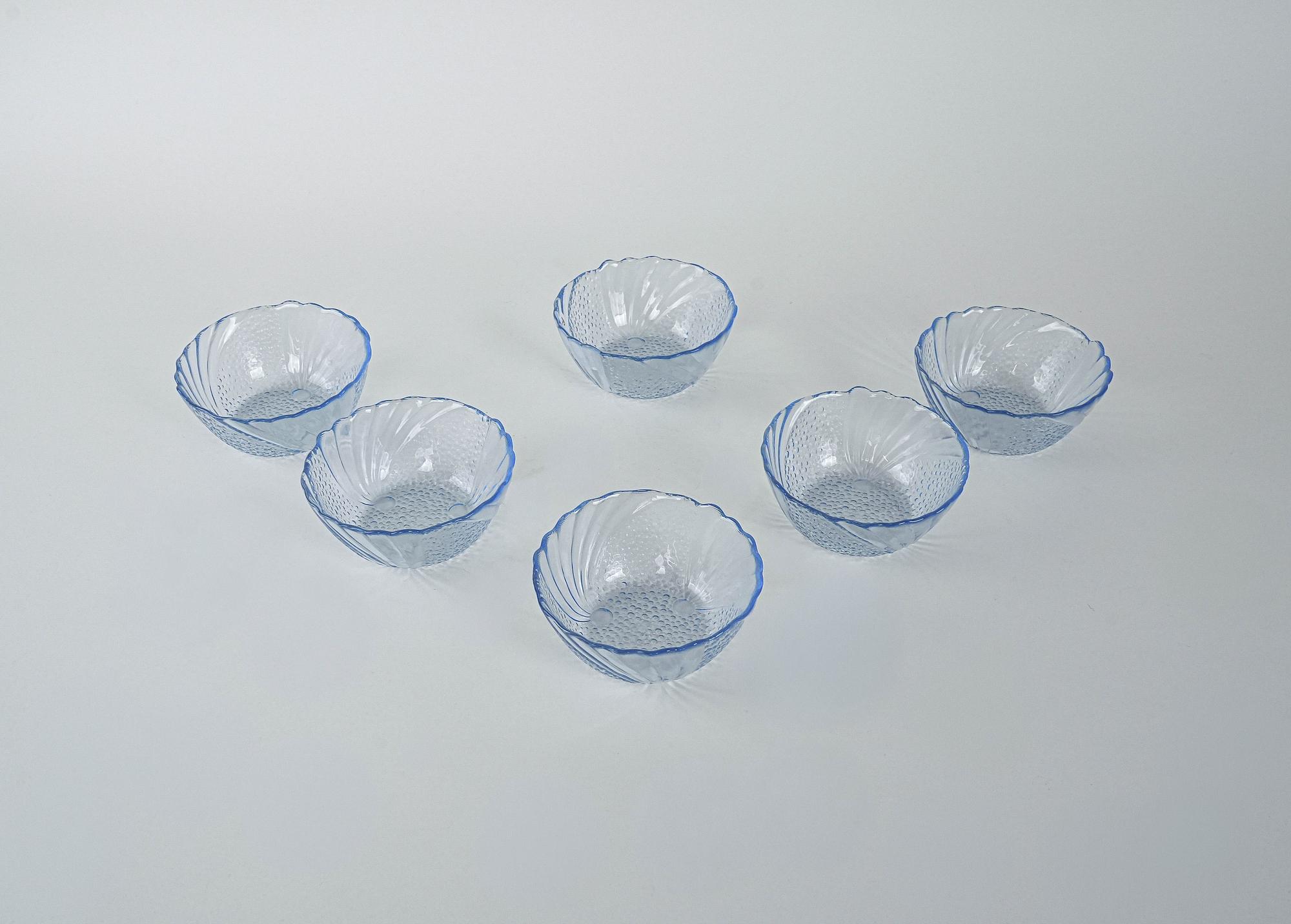 Glass bowl set Transparent 1970s 4