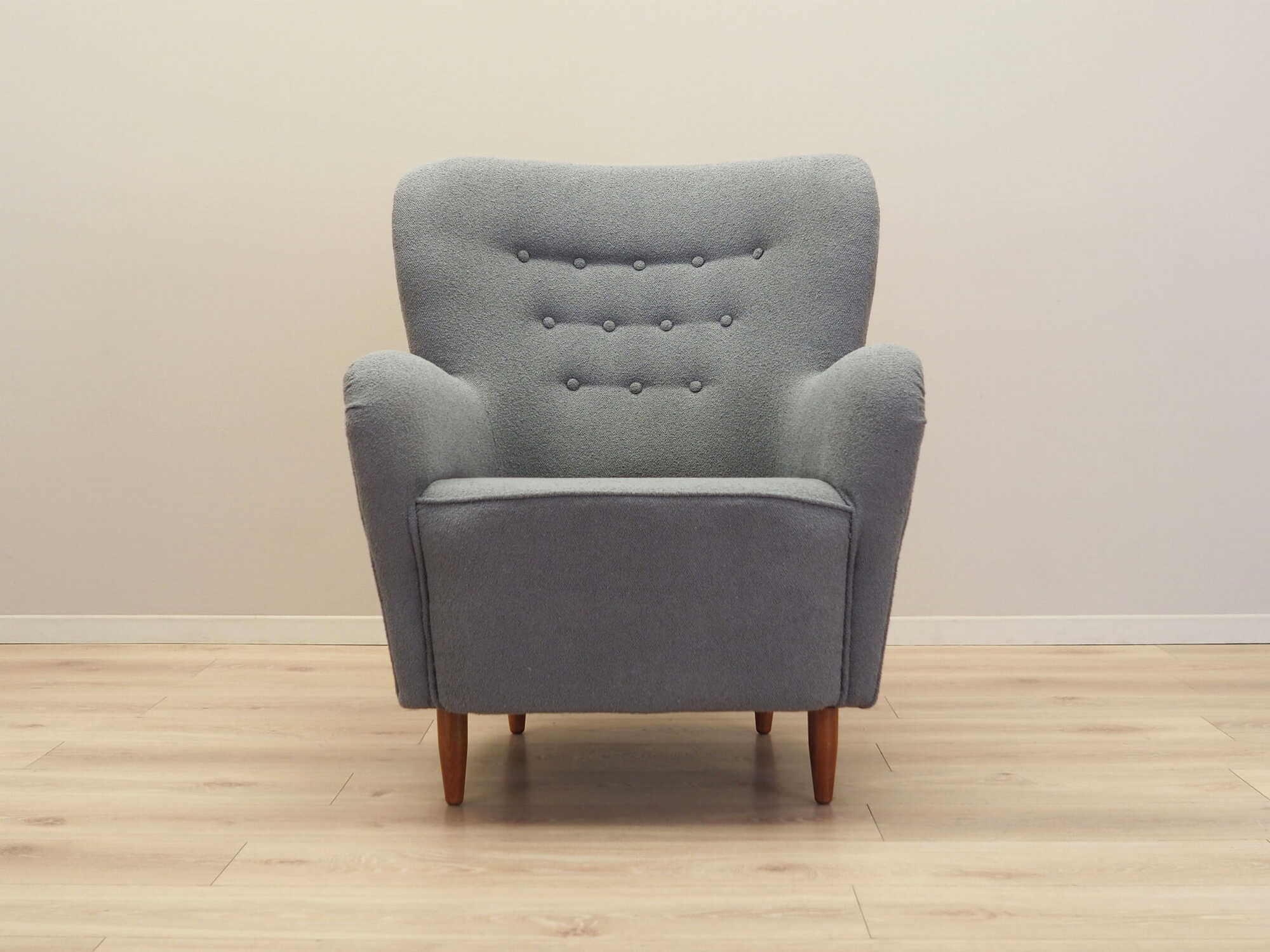 Armchair Textile Wood Grey 2