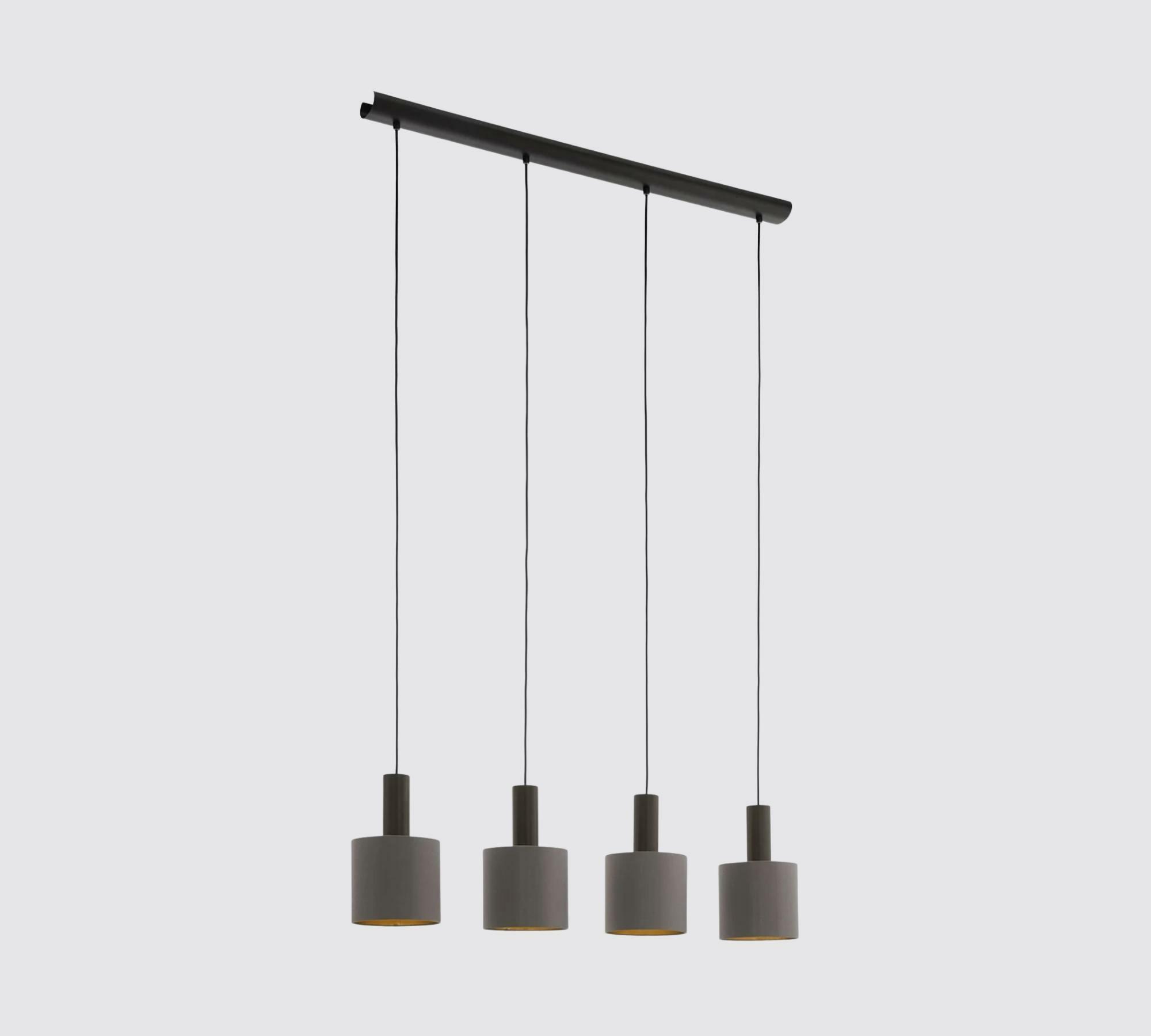 3-Flammige Pendelleuchte Grau Schwarz 1