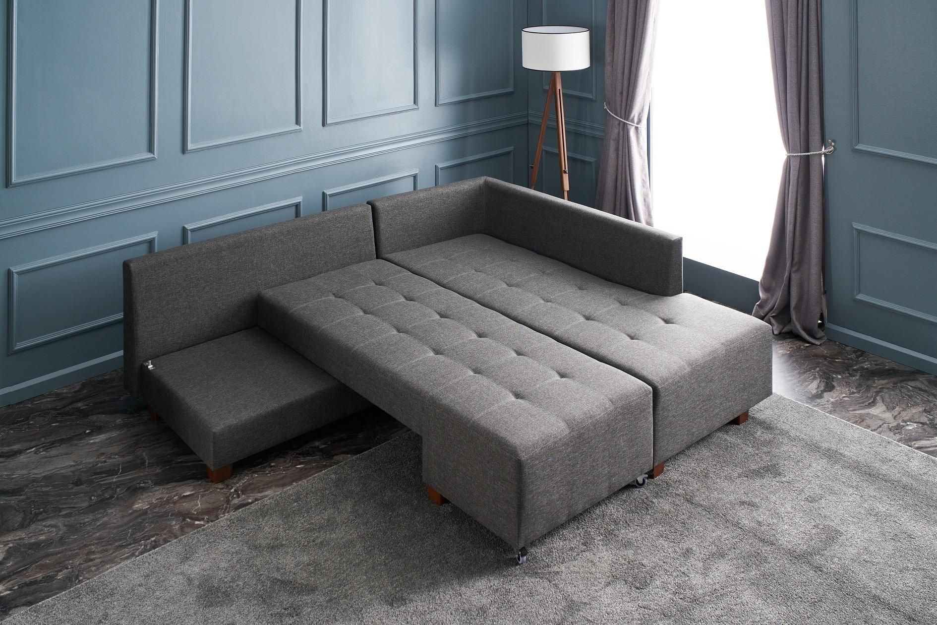 Manama Corner Sofa Bed Right - Anthracite 2