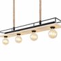 Pendelleuchte Holz Metall Beige Schwarz 0