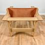 B_002 Lounge Sessel Holz Leder Braun 3