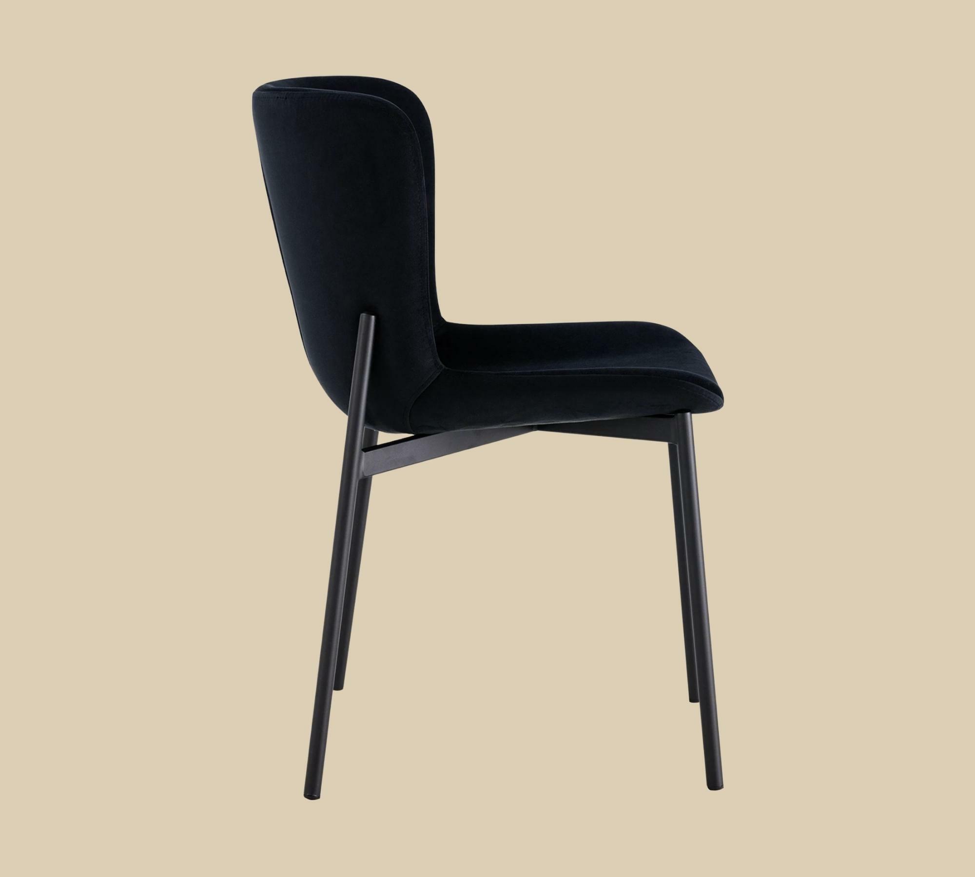 2x Dining chair velvet black 2