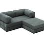 Comfort Schlafsofa 2-Sitzer mit Hocker Petrol 5