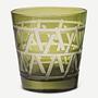 Tie Up Drinking glasses Set of 4 Glass Green 1