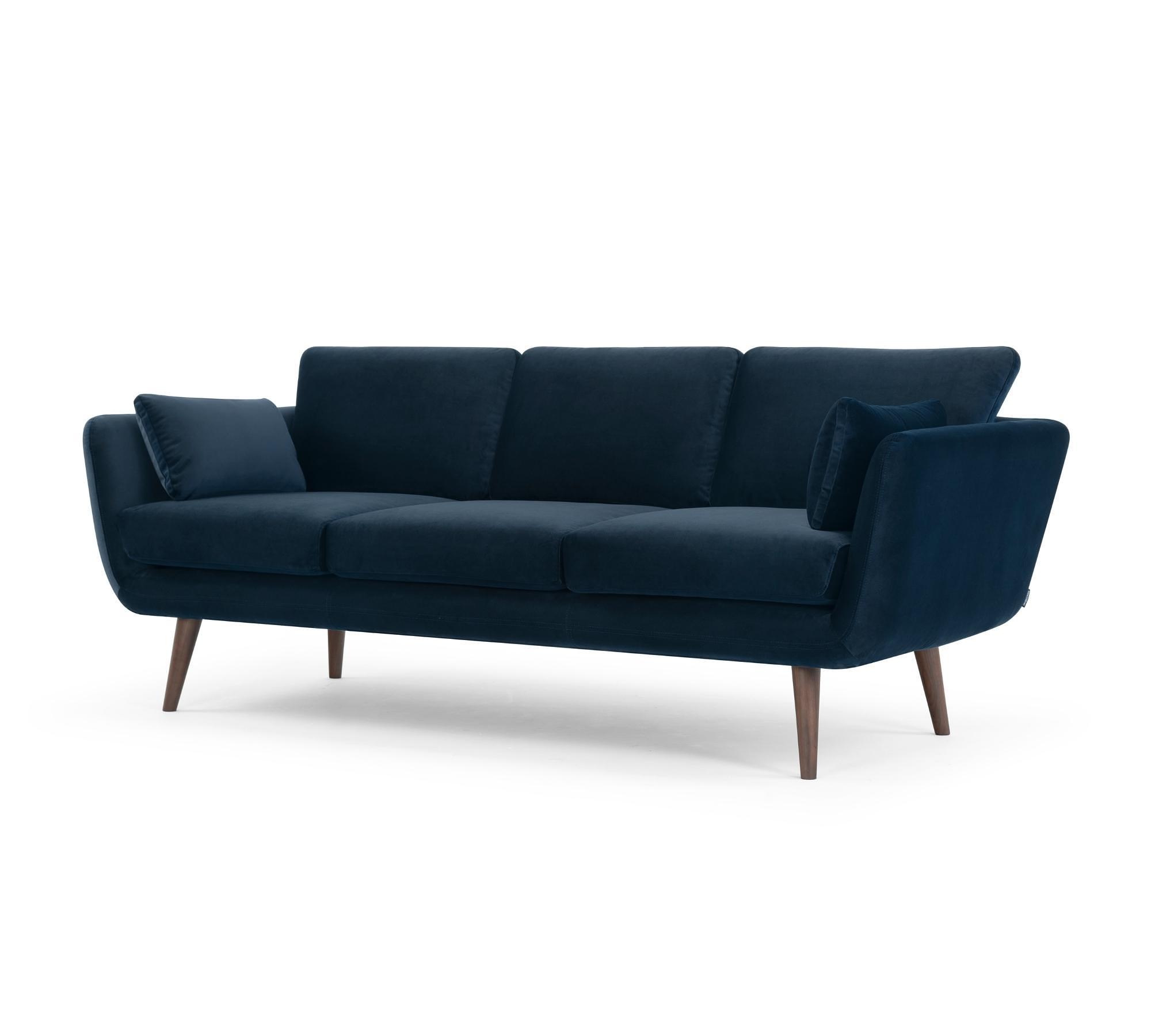 Sigrid Sofa 3-Sitzer Velour Lux Navy 0