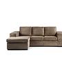 Sofa 3-Sitzer Chaiselongue Links Stoff Braun 5