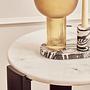 Palermo Round Side Table Marble Wood Black White 4