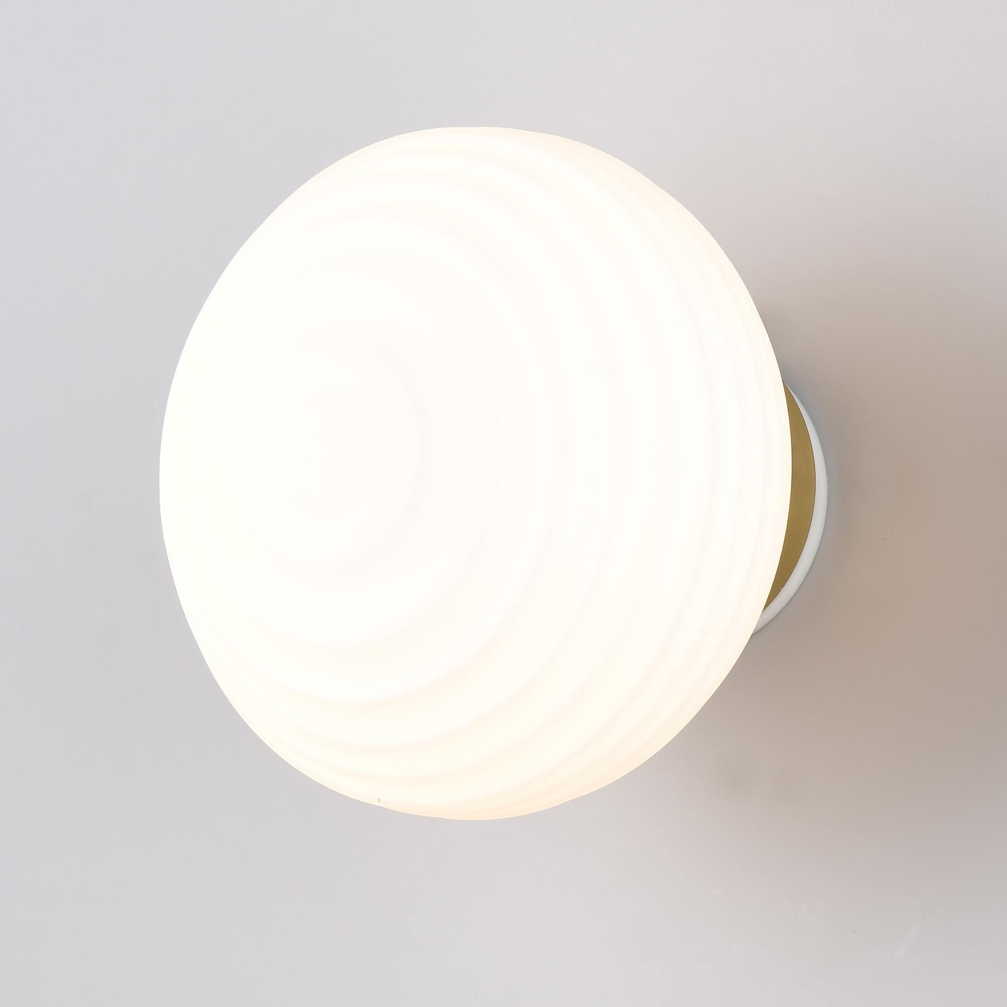 1-Flammig Earl LED-Wandleuchte Opalglas Eisen Weiß 0