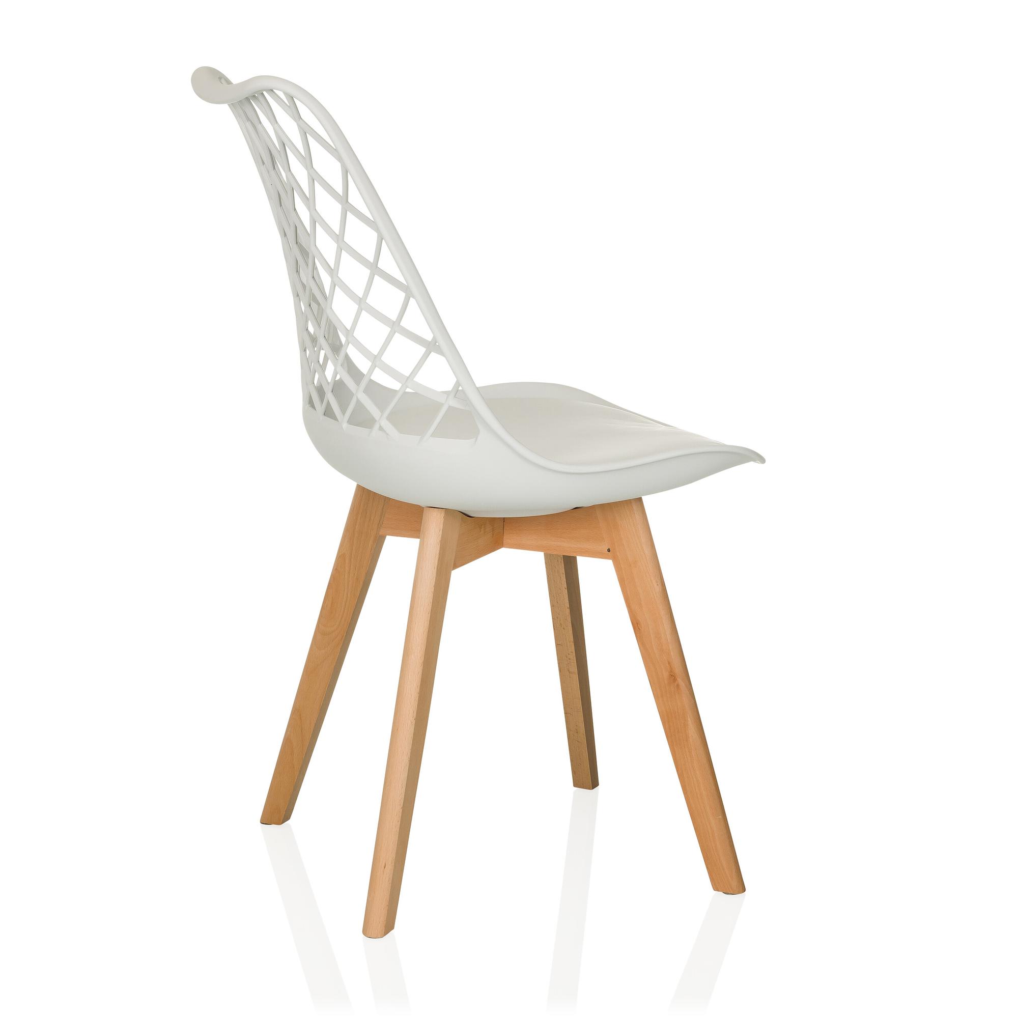 Visitor chair / Shell chair SCANDI HOL Plastic white hjh LIVING 6
