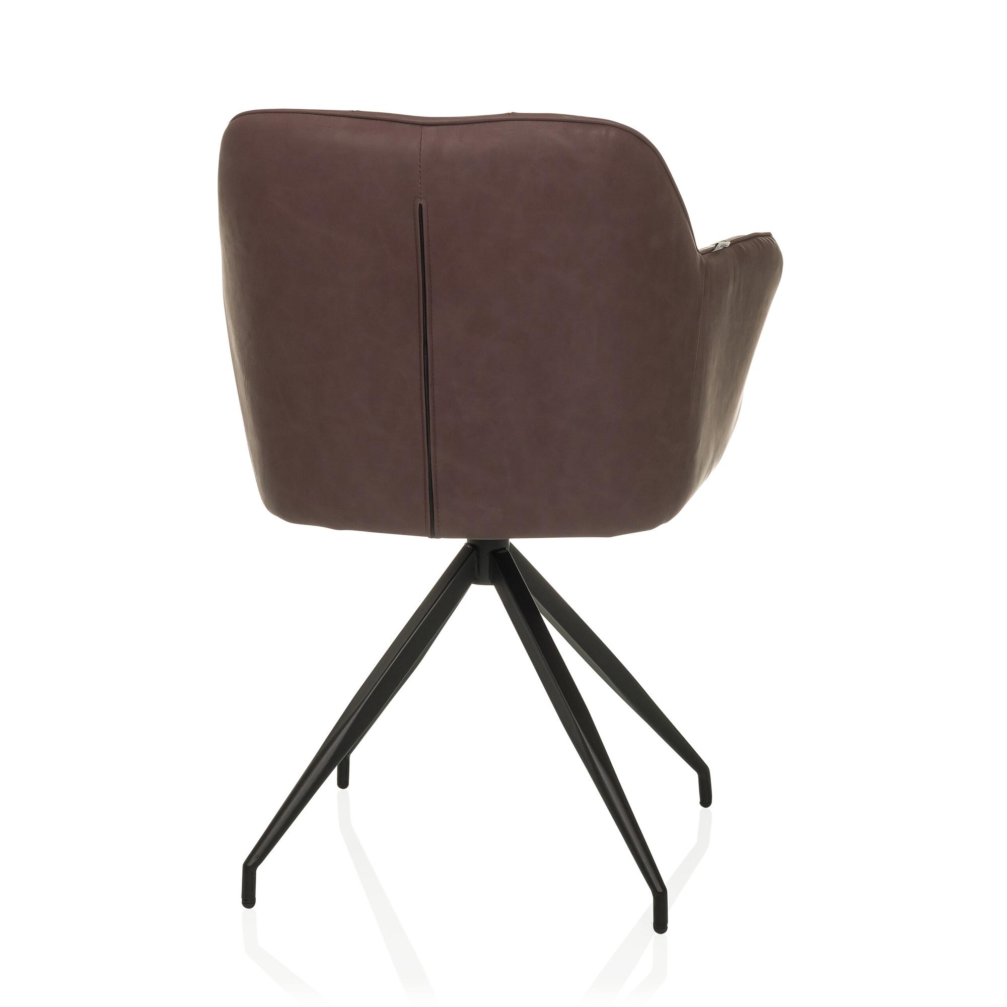 ELVERUM SPU Dining chair Faux leather Dark brown 8