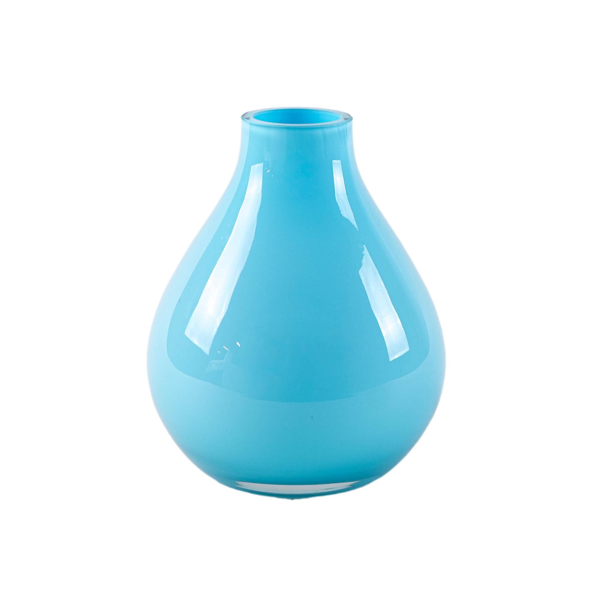 Light blue 1970s glass vase 0