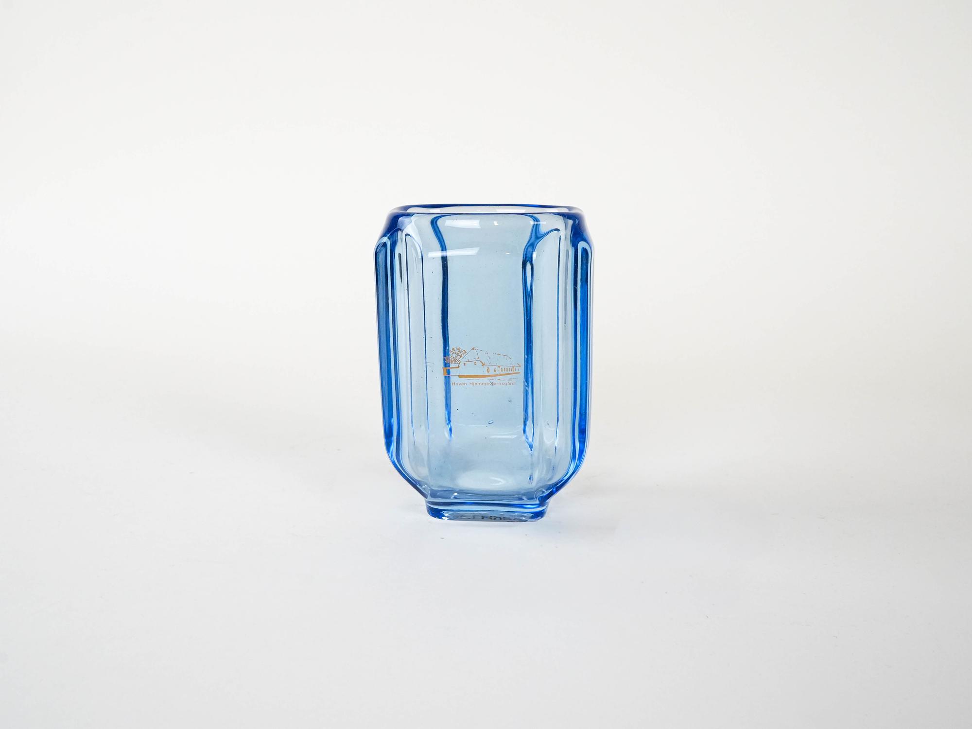 Blaue Glasvase 1960er Jahre 1