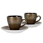 4x Golden Days Espressotassen-Set Steinzeug Schwarz Gold 1