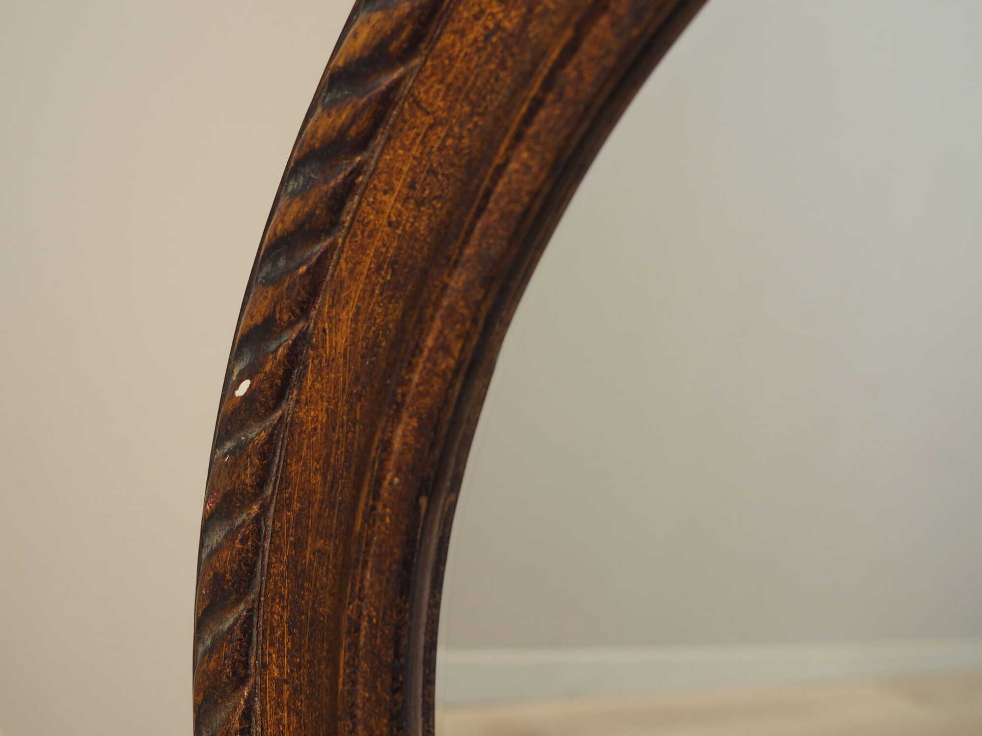Specchio vintage cornice in legno marrone anni '60 5