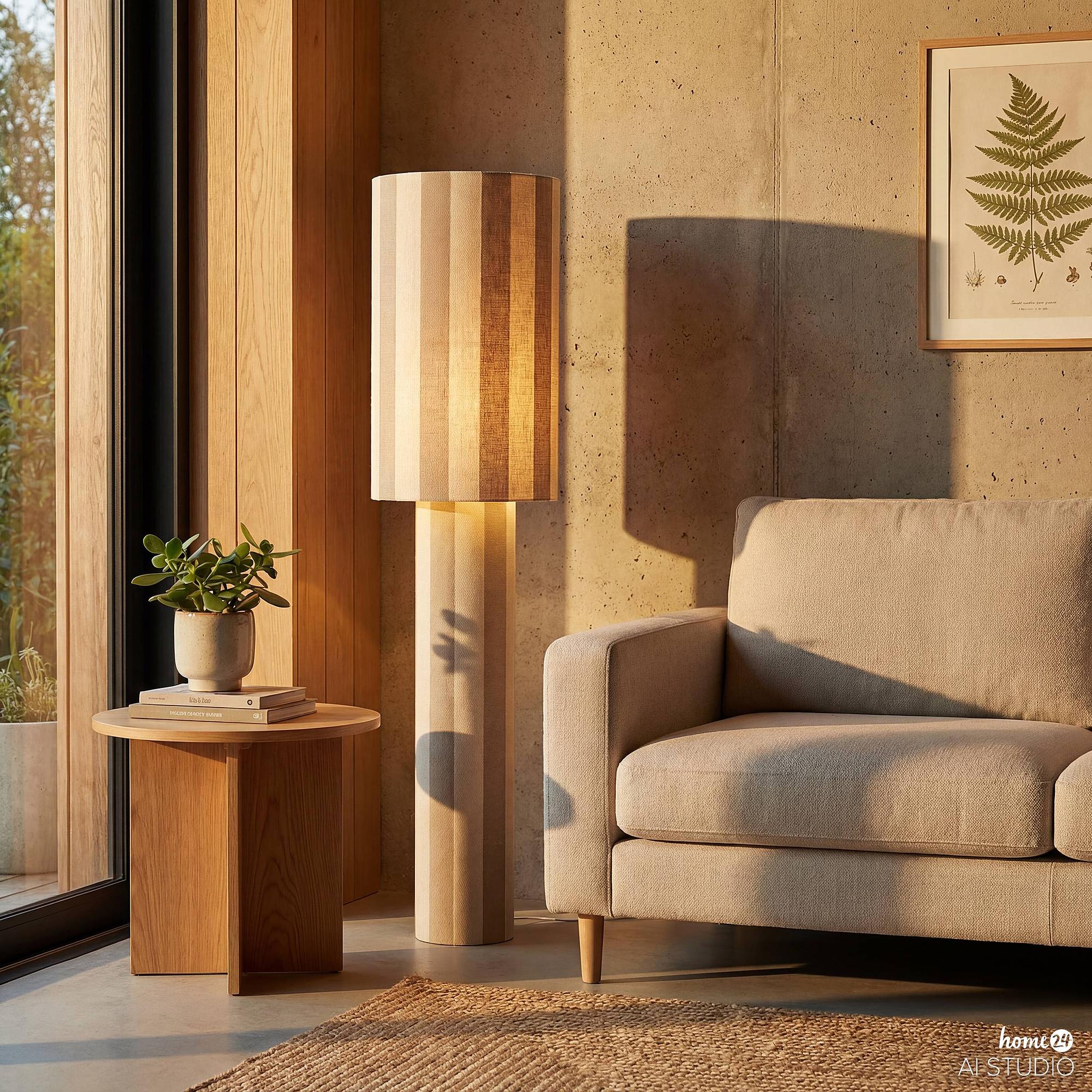 1-Light Nuvio Floor Lamp Iron Linen Beige 2