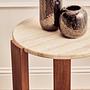 Palermo Runder Marmor Beistelltisch Naturholz 4
