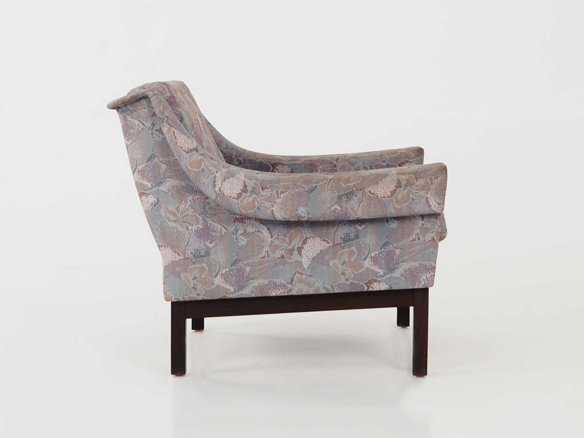 Vintage Sessel Buchenholz Textil Violett 1960er Jahre  3