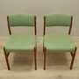2x Vintage Stuhl Teakholz Textil Grün 1970er Jahre 4