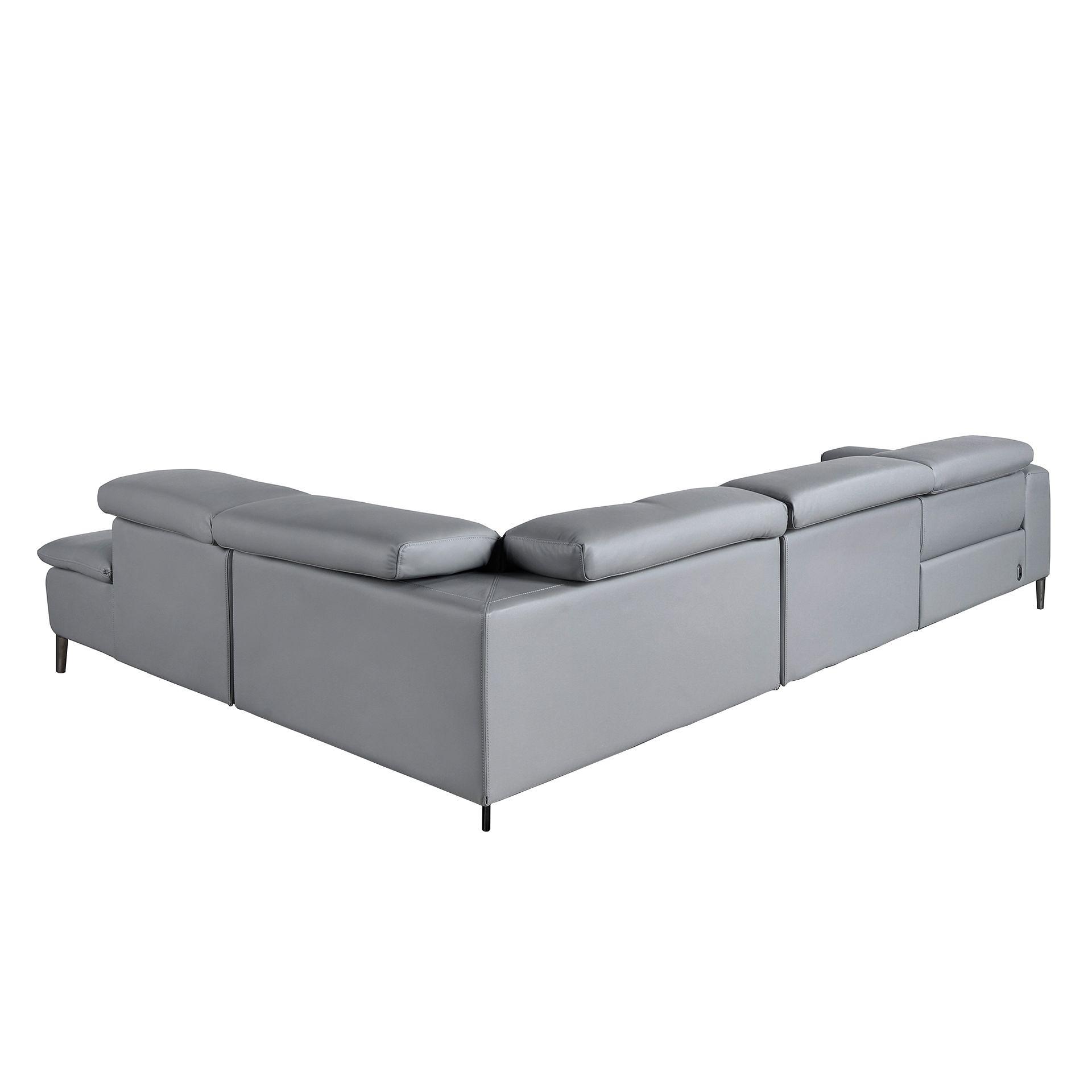 Sofa Récamiere Rechts Leder Grau 7