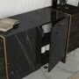 Sideboard Holz Schwarz Marmoroptik 7