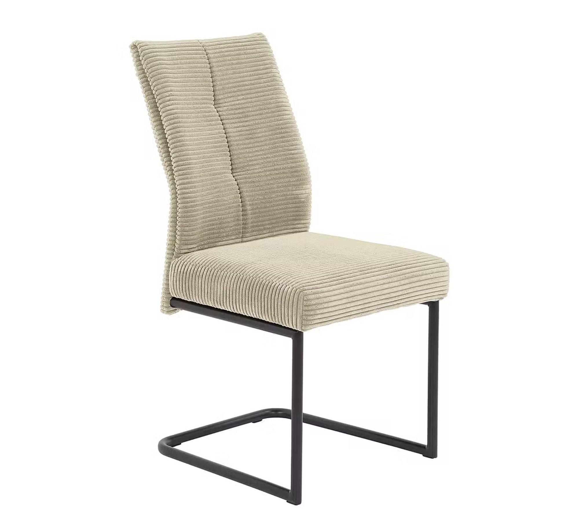 2x cantilever chair fabric beige 2