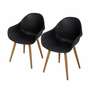 2x Gartenstuhl Metall Kunststoff Schwarz 1